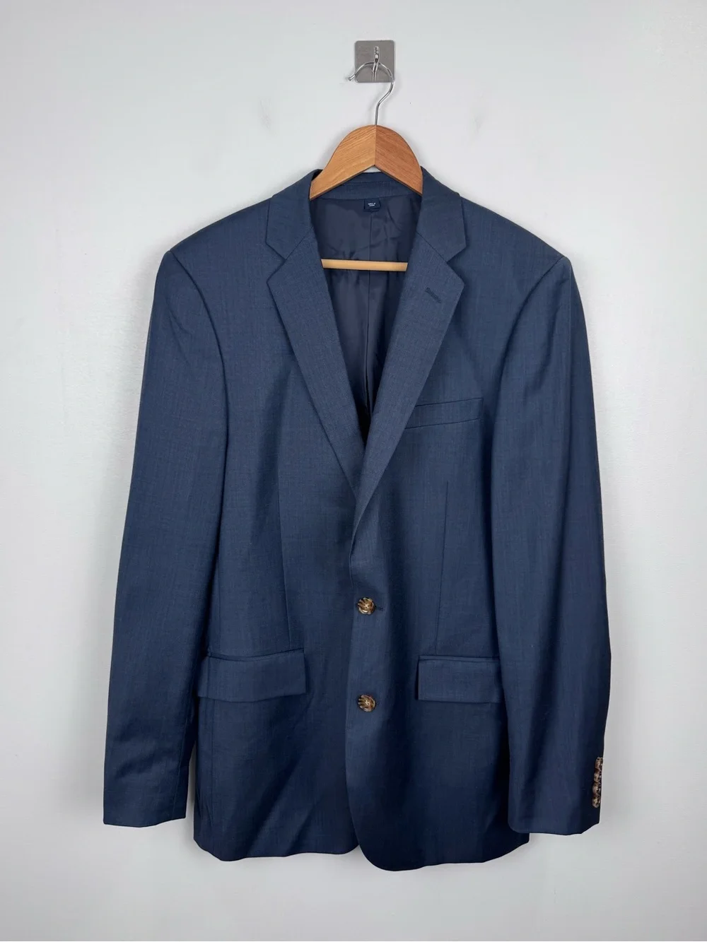 J.Crew Men Thompson Suit Blue Wool Suit Jacket 40L Trouser 33x32